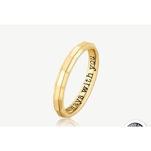 Brosway With You Gold‎ Faceted Band Ring Always With You Engraved BWYA04C